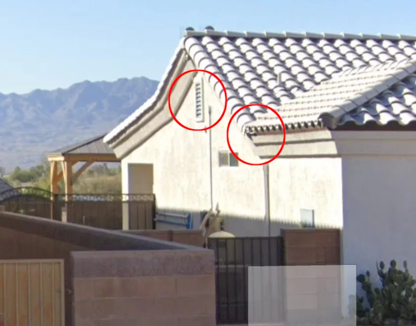 Bee removal scene on a tile roof in Fort Mohave, with bees entering through unsealed ceiling fixtures